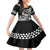 Hawaii Maui Upena Kiloi Kid Short Sleeve Dress Kakau Tribal Pattern Black Version