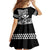 Hawaii Maui Upena Kiloi Kid Short Sleeve Dress Kakau Tribal Pattern Black Version