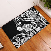 Hawaii Maui Upena Kiloi Rubber Doormat Kakau Tribal Pattern Black Version