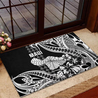 Hawaii Maui Upena Kiloi Rubber Doormat Kakau Tribal Pattern Black Version