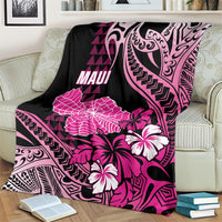 Hawaii Maui Upena Kiloi Blanket Kakau Tribal Pattern Pink Version