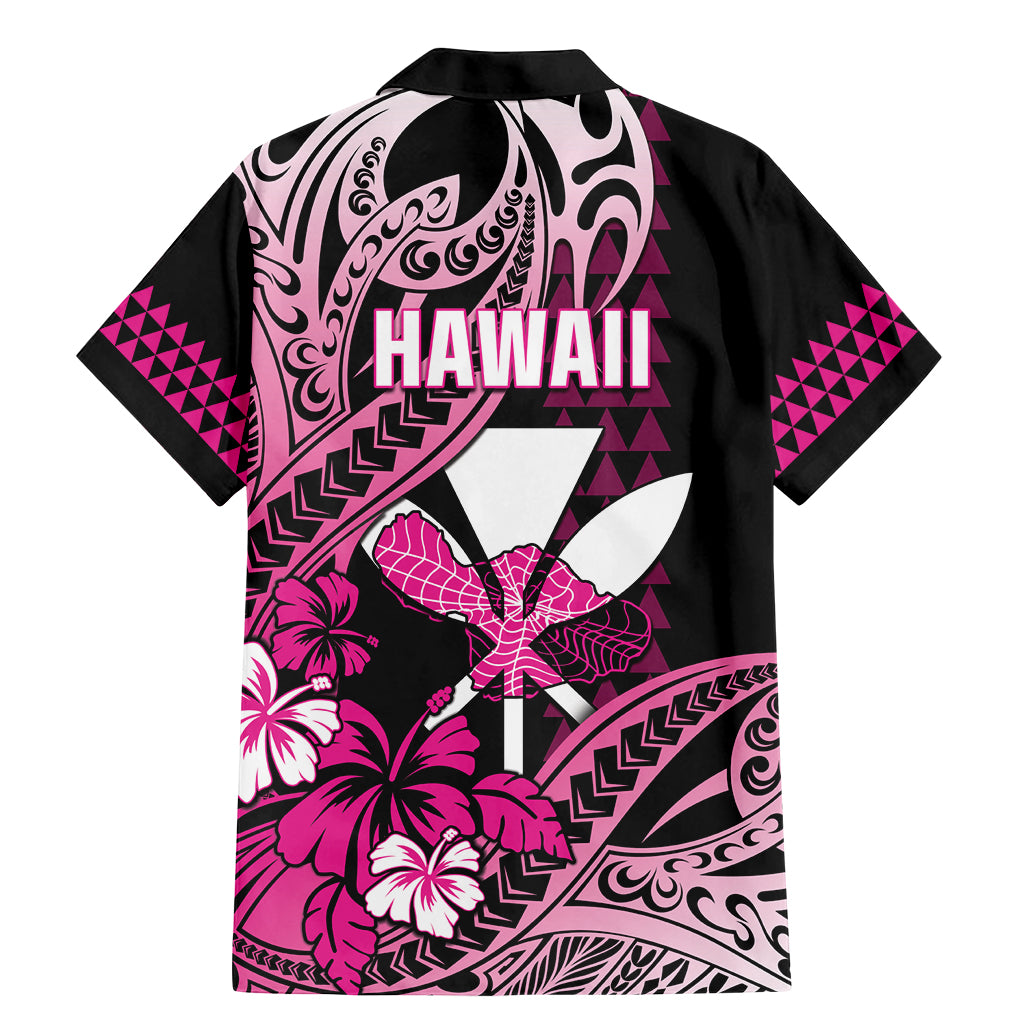 Hawaii Maui Upena Kiloi Family Matching Mermaid Dress and Hawaiian Shirt Kakau Tribal Pattern Pink Version