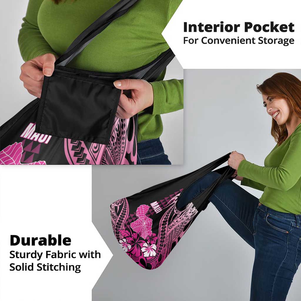 Hawaii Maui Upena Kiloi Grocery Bag Kakau Tribal Pattern Pink Version