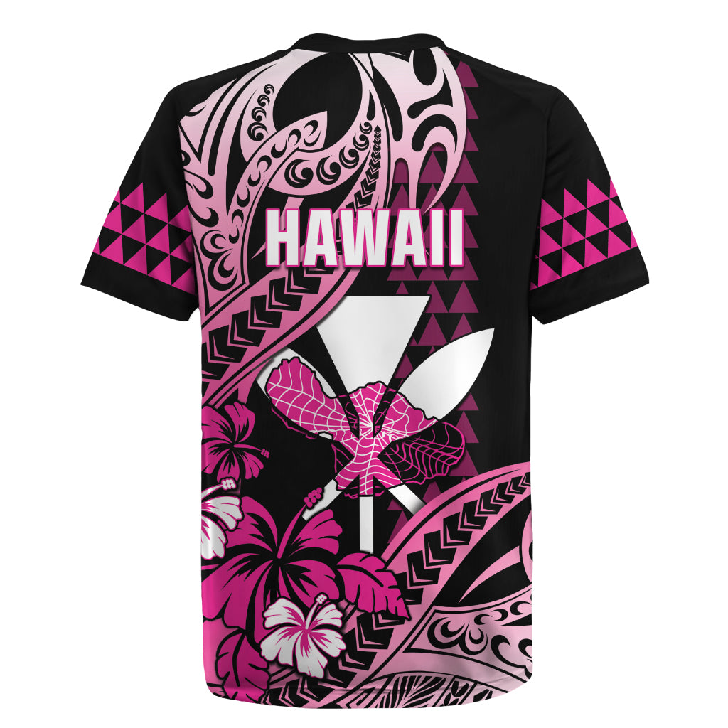 Hawaii Maui Upena Kiloi Rugby Jersey Kakau Tribal Pattern Pink Version