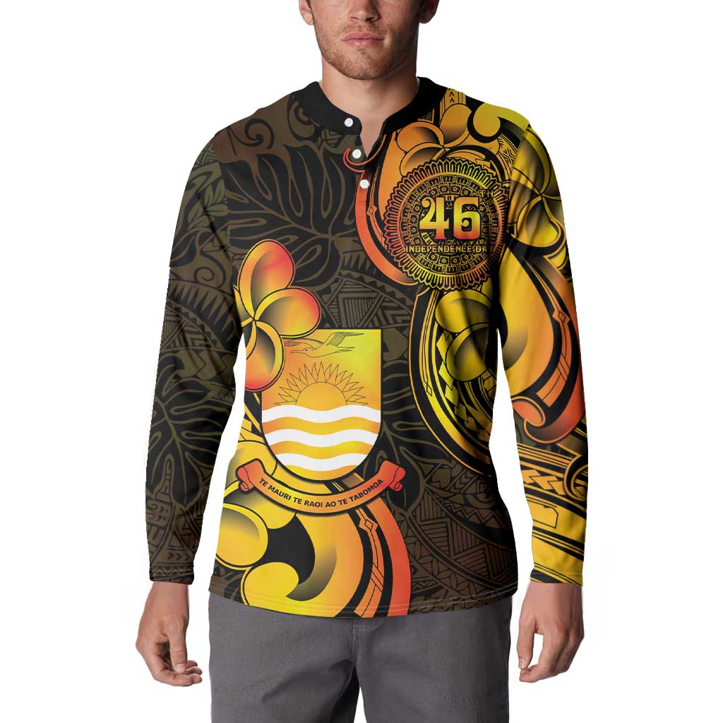 Personalised Kiribati Independence Day Button Sweatshirt 46th Anniversary