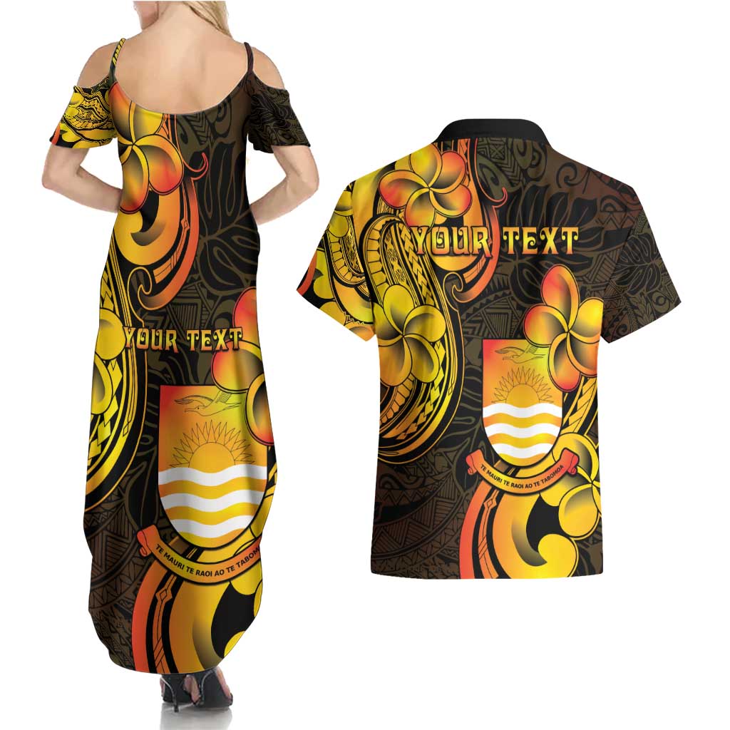 Personalised Kiribati Independence Day Couples Matching Summer Maxi Dress and Hawaiian Shirt 46th Anniversary