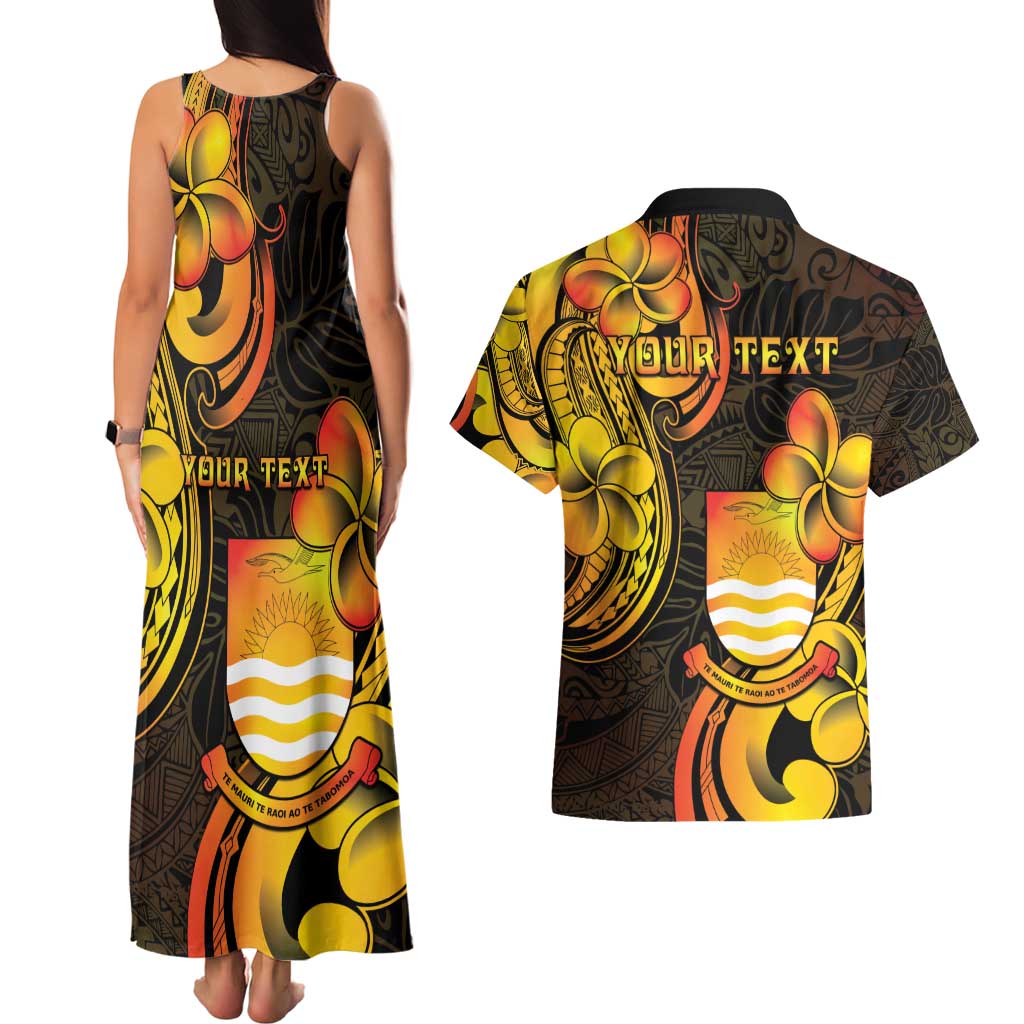 Personalised Kiribati Independence Day Couples Matching Tank Maxi Dress and Hawaiian Shirt 46th Anniversary