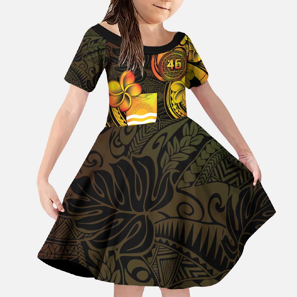 Personalised Kiribati Independence Day Family Matching Mermaid Dress and Hawaiian Shirt 46th Anniversary