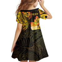 Personalised Kiribati Independence Day Family Matching Off Shoulder Maxi Dress and Hawaiian Shirt 46th Anniversary