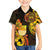 Personalised Kiribati Independence Day Family Matching Off Shoulder Short Dress and Hawaiian Shirt 46th Anniversary