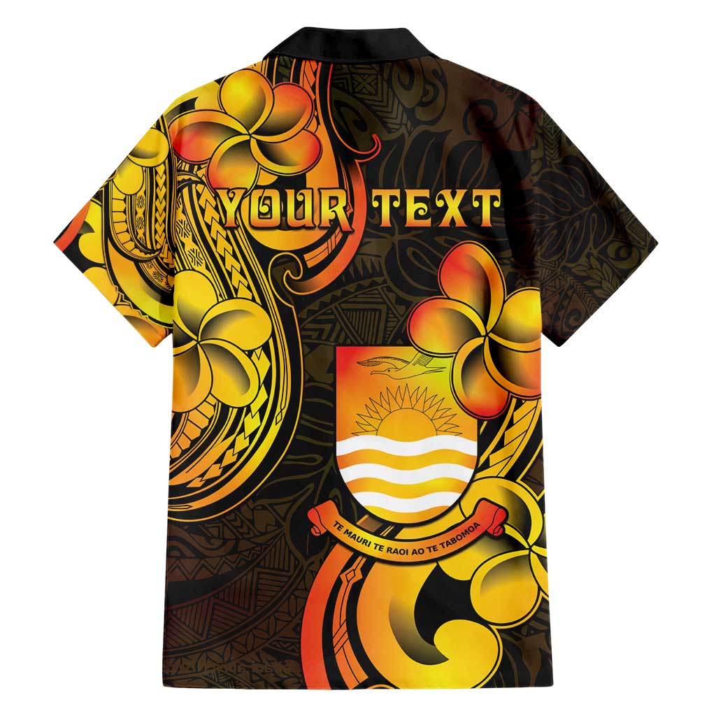 Personalised Kiribati Independence Day Family Matching Short Sleeve Bodycon Dress and Hawaiian Shirt 46th Anniversary