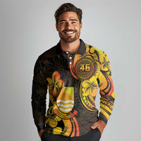 Personalised Kiribati Independence Day Long Sleeve Polo Shirt 46th Anniversary