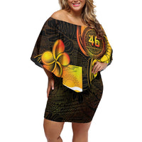 Personalised Kiribati Independence Day Off Shoulder Short Dress 46th Anniversary