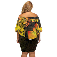 Personalised Kiribati Independence Day Off Shoulder Short Dress 46th Anniversary