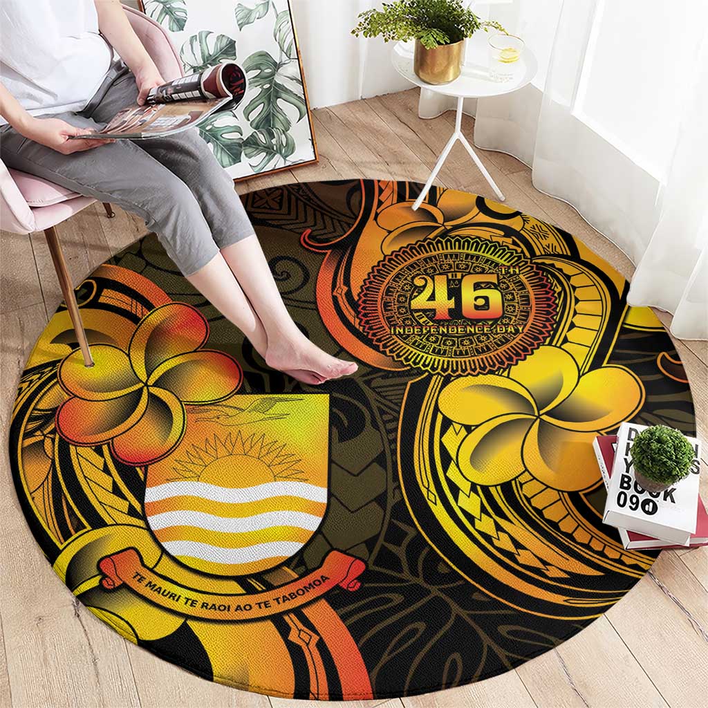 Personalised Kiribati Independence Day Round Carpet 46th Anniversary