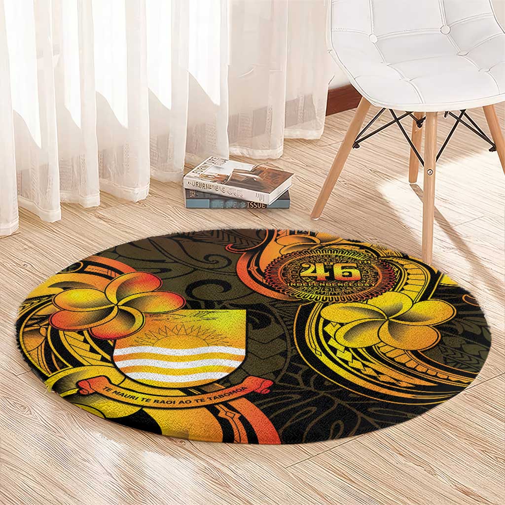 Personalised Kiribati Independence Day Round Carpet 46th Anniversary