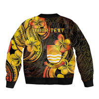 Personalised Kiribati Independence Day Sleeve Zip Bomber Jacket 46th Anniversary