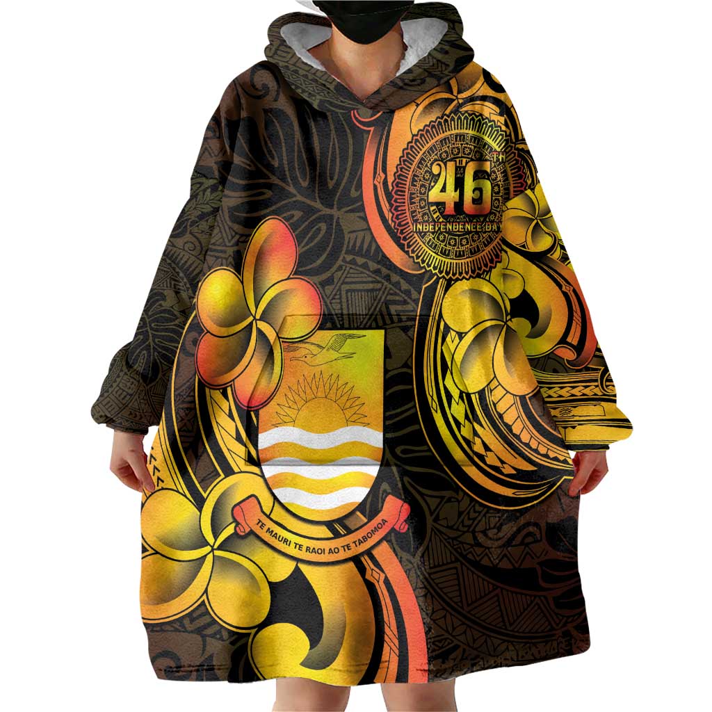 Personalised Kiribati Independence Day Wearable Blanket Hoodie 46th Anniversary