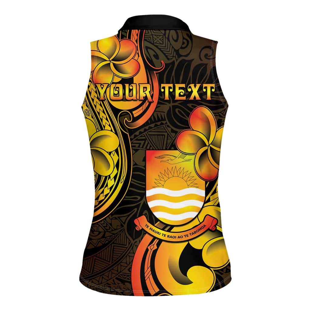 Personalised Kiribati Independence Day Women Sleeveless Polo Shirt 46th Anniversary