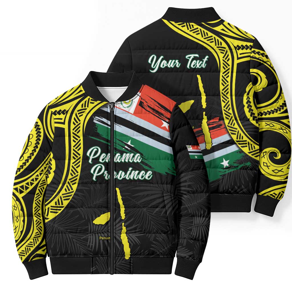 Personalised Vanuatu Penama Day Bomber Puffer Jacket Grunge Flag Style - Polynesian Pride