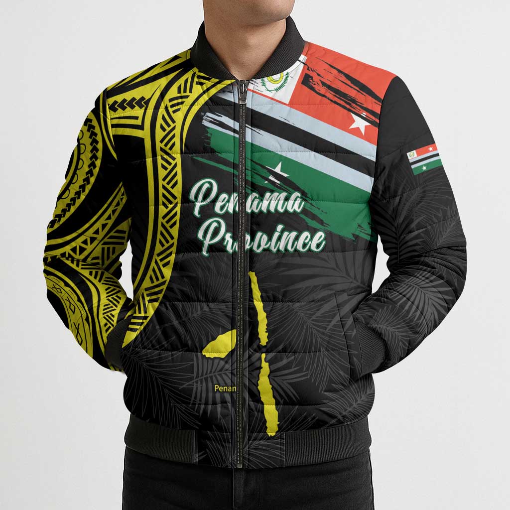 Personalised Vanuatu Penama Day Bomber Puffer Jacket Grunge Flag Style - Polynesian Pride