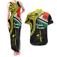 Personalised Vanuatu Penama Day Couples Matching Tank Maxi Dress and Hawaiian Shirt Grunge Flag Style - Polynesian Pride