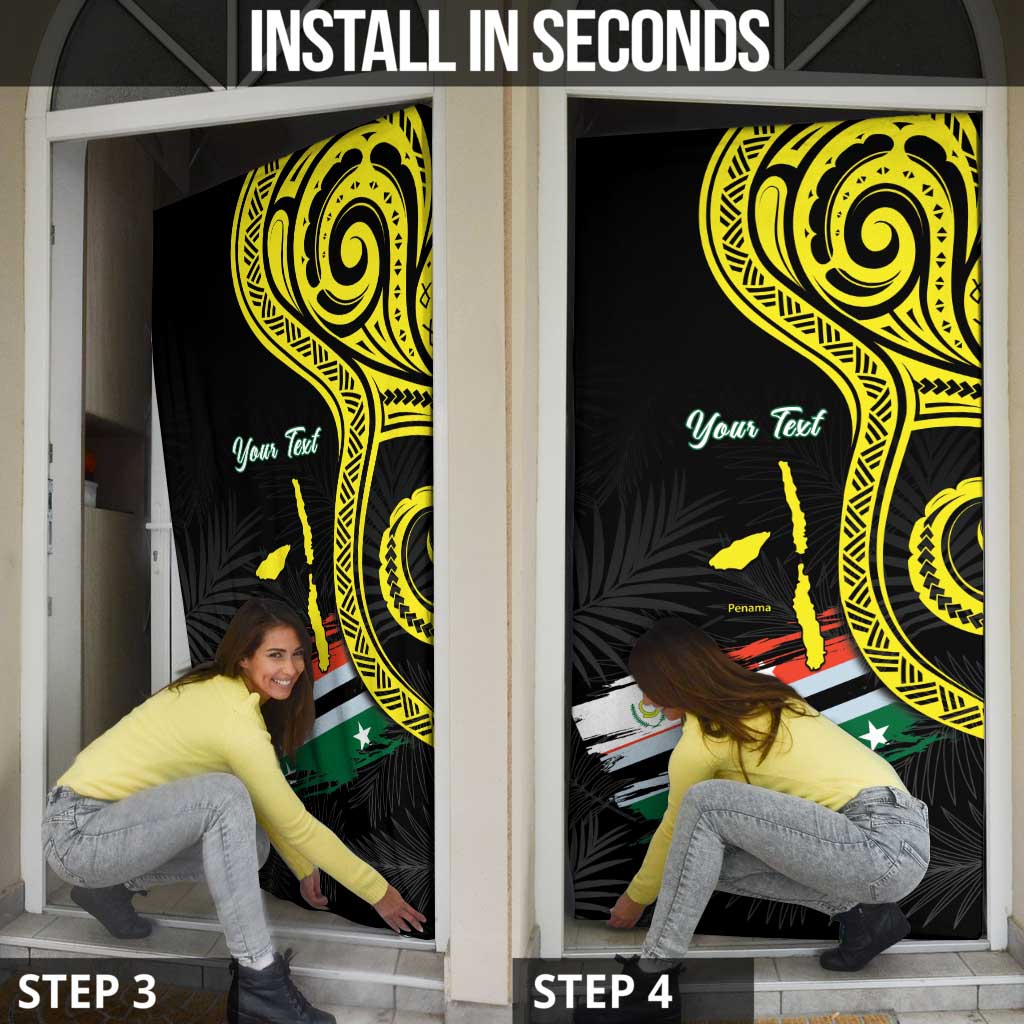 Vanuatu Penama Day Door Cover Grunge Flag Style - Polynesian Pride