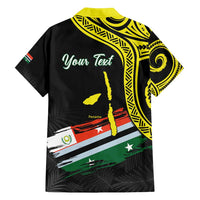 Personalised Vanuatu Penama Day Family Matching Long Sleeve Bodycon Dress and Hawaiian Shirt Grunge Flag Style - Polynesian Pride