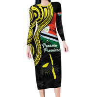 Personalised Vanuatu Penama Day Family Matching Long Sleeve Bodycon Dress and Hawaiian Shirt Grunge Flag Style - Polynesian Pride