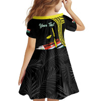 Personalised Vanuatu Penama Day Family Matching Off Shoulder Maxi Dress and Hawaiian Shirt Grunge Flag Style - Polynesian Pride