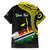 Personalised Vanuatu Penama Day Family Matching Off Shoulder Short Dress and Hawaiian Shirt Grunge Flag Style - Polynesian Pride