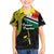 Personalised Vanuatu Penama Day Family Matching Off Shoulder Short Dress and Hawaiian Shirt Grunge Flag Style - Polynesian Pride