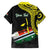 Personalised Vanuatu Penama Day Family Matching Short Sleeve Bodycon Dress and Hawaiian Shirt Grunge Flag Style - Polynesian Pride