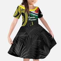 Personalised Vanuatu Penama Day Family Matching Summer Maxi Dress and Hawaiian Shirt Grunge Flag Style - Polynesian Pride
