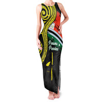 Personalised Vanuatu Penama Day Family Matching Tank Maxi Dress and Hawaiian Shirt Grunge Flag Style - Polynesian Pride