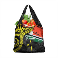 Vanuatu Penama Day Grocery Bag Grunge Flag Style - Polynesian Pride