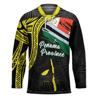 Personalised Vanuatu Penama Day Hockey Jersey Grunge Flag Style - Polynesian Pride
