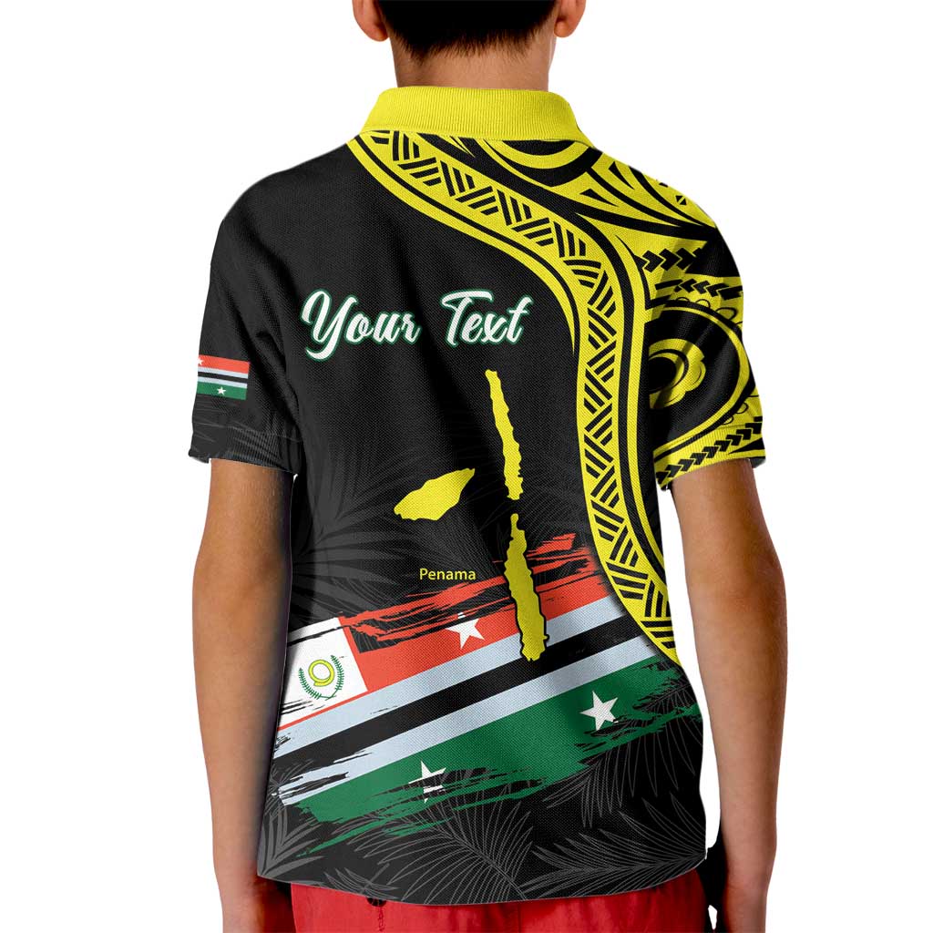 Personalised Vanuatu Penama Day Kid Polo Shirt Grunge Flag Style - Polynesian Pride