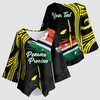 Personalised Vanuatu Penama Day Kimono Sleeve Blouse Grunge Flag Style - Polynesian Pride