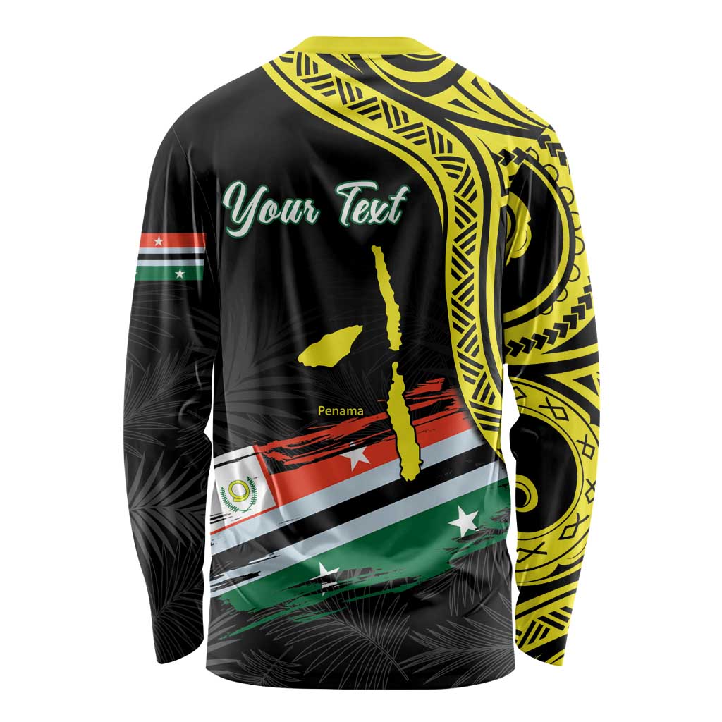 Personalised Vanuatu Penama Day Long Sleeve Shirt Grunge Flag Style - Polynesian Pride