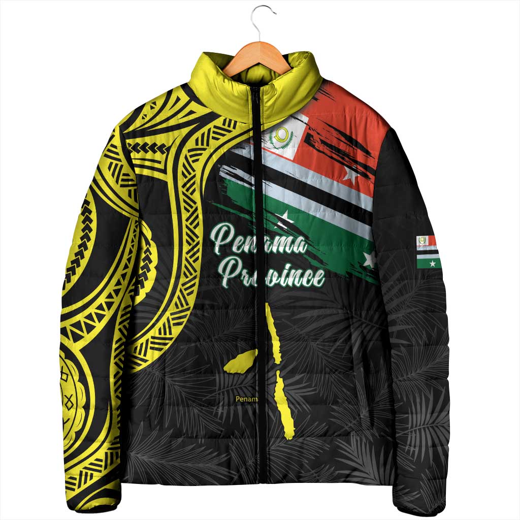 Personalised Vanuatu Penama Day Padded Jacket Grunge Flag Style - Polynesian Pride