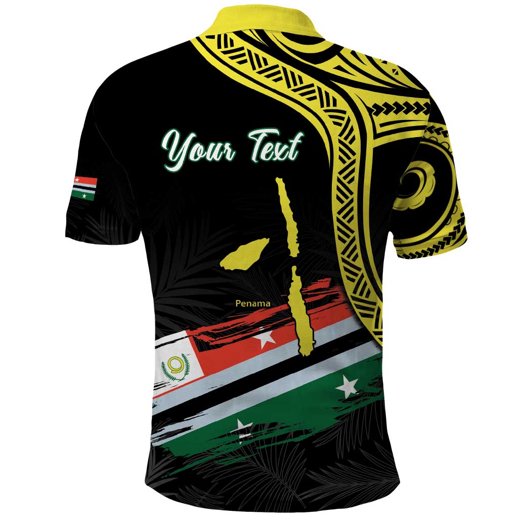 Personalised Vanuatu Penama Day Polo Shirt Grunge Flag Style - Polynesian Pride