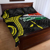 Vanuatu Penama Day Quilt Bed Set Grunge Flag Style - Polynesian Pride