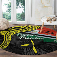Vanuatu Penama Day Round Carpet Grunge Flag Style - Polynesian Pride