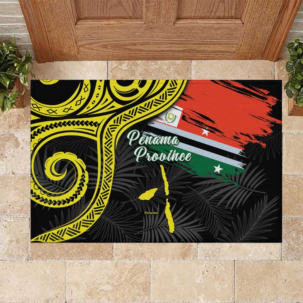 Vanuatu Penama Day Rubber Doormat Grunge Flag Style - Polynesian Pride
