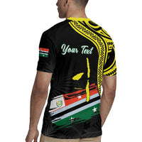 Personalised Vanuatu Penama Day Rugby Jersey Grunge Flag Style - Polynesian Pride
