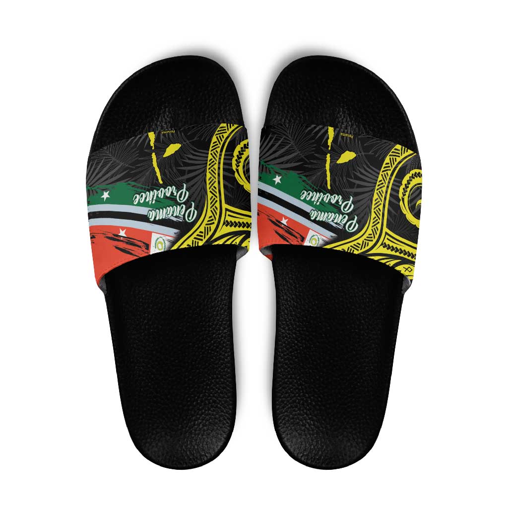 Vanuatu Penama Day Slide Sandals Grunge Flag Style - Polynesian Pride