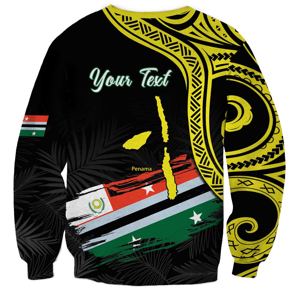 Personalised Vanuatu Penama Day Sweatshirt Grunge Flag Style - Polynesian Pride