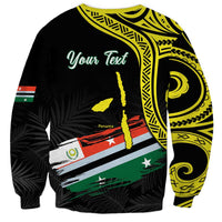 Personalised Vanuatu Penama Day Sweatshirt Grunge Flag Style - Polynesian Pride