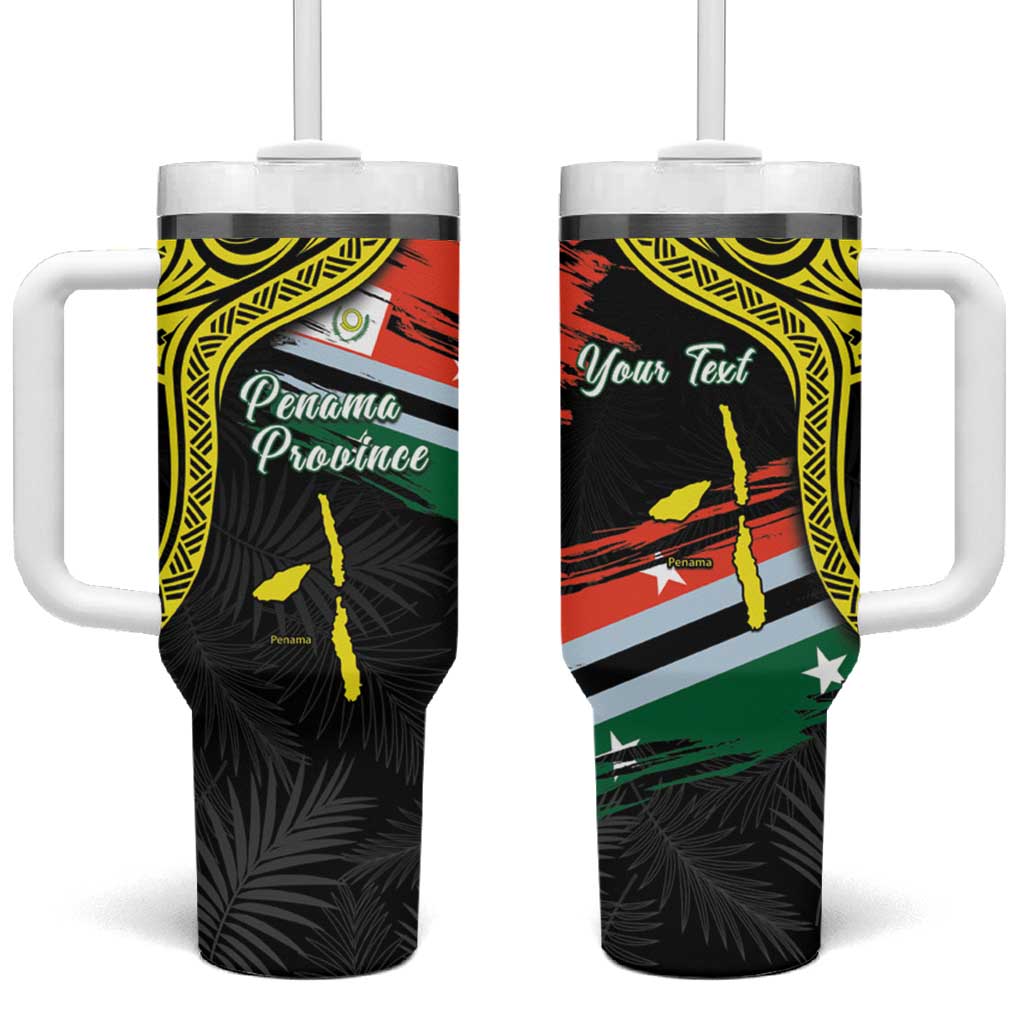 Personalised Vanuatu Penama Day Tumbler With Handle Grunge Flag Style - Polynesian Pride